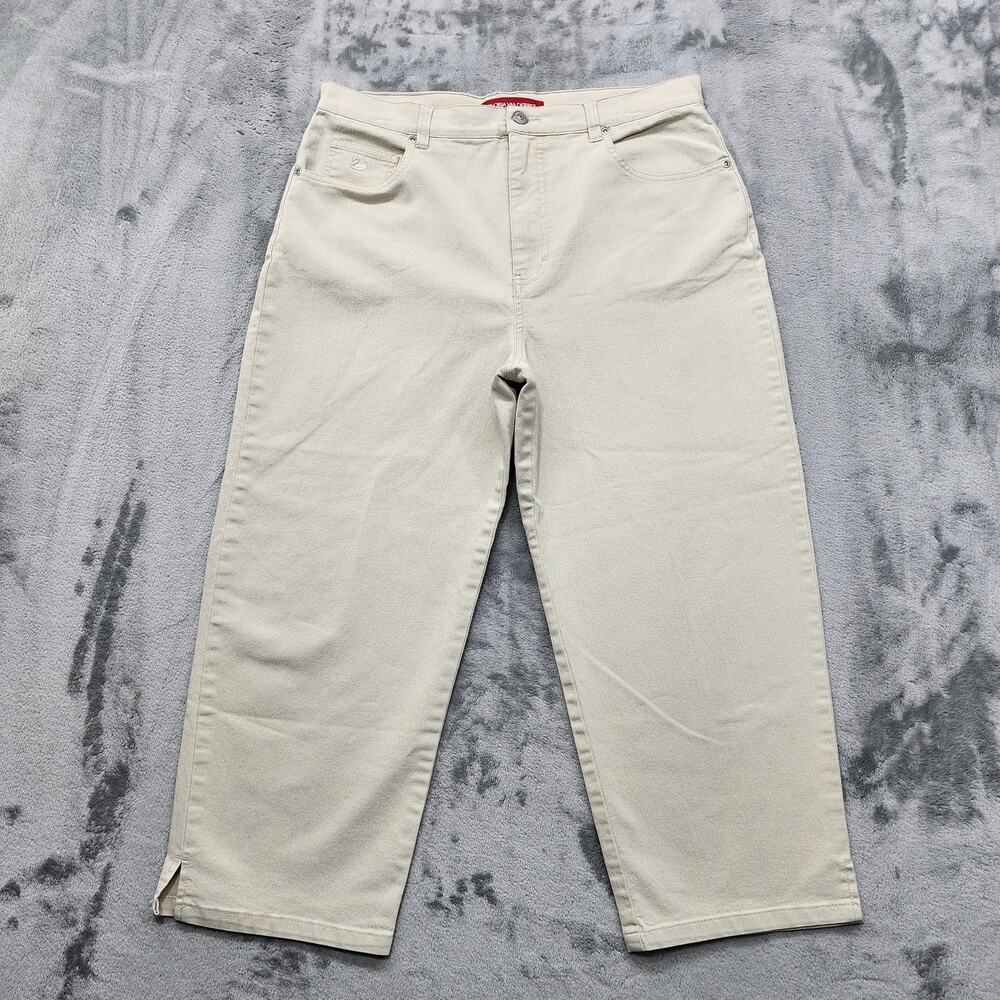 Vintage Gloria Vanderbilt Jeans Womens 12‎ Beige High Rise Slim Leg Crop Capri